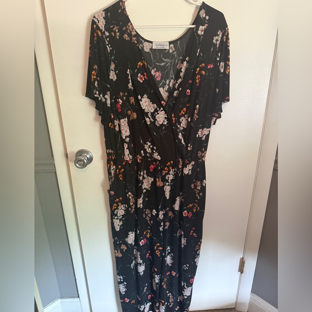 Floral Black Jumpsuit